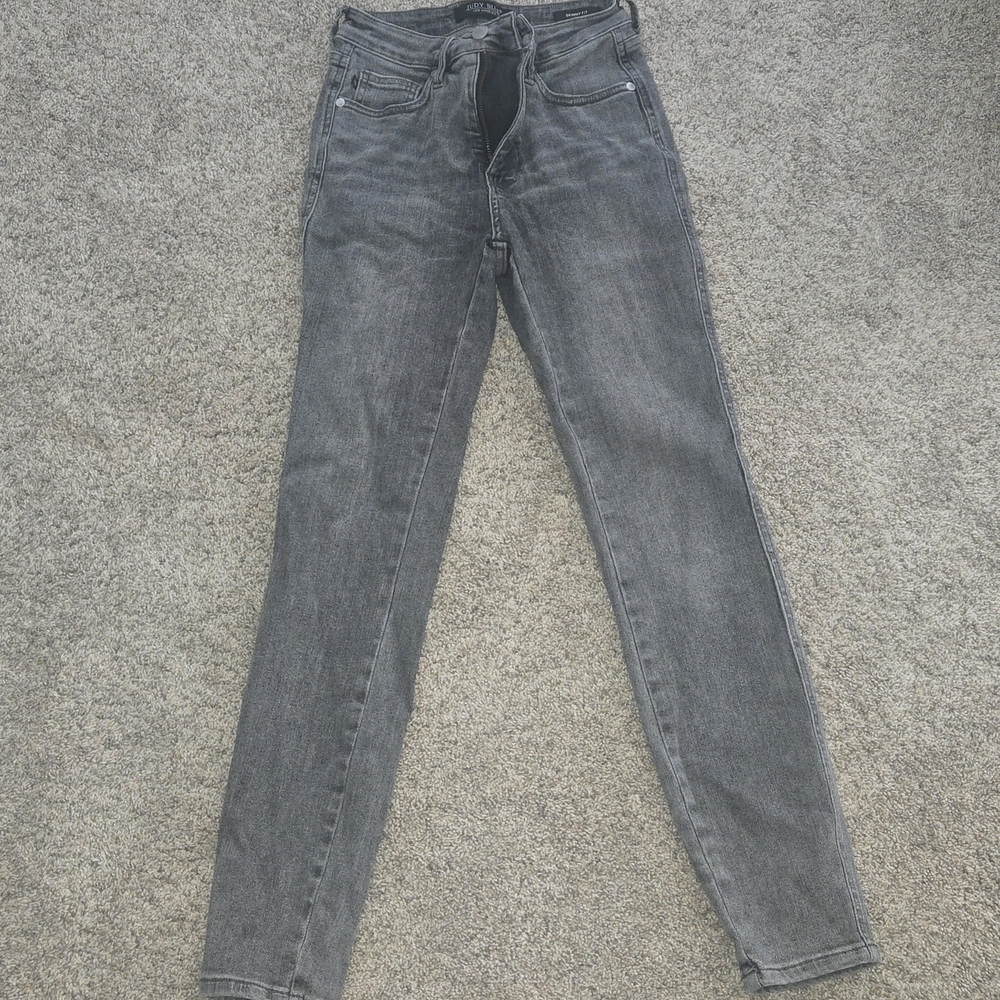 Judy Blue Gray Skinny Jeans Miller Tummy Control